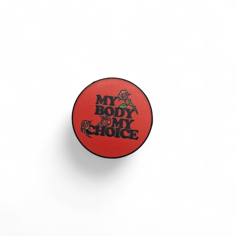 "My Body My Choice" Floral Round Enamel Pin